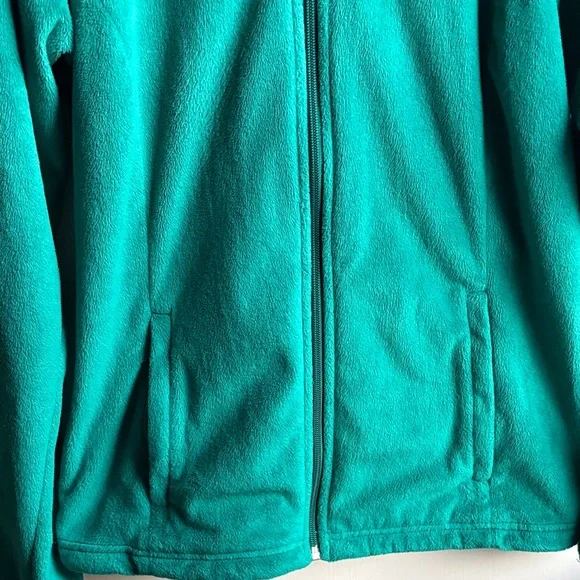 Columbia Teal Hooded Fleece Teddy Jacket Zip up Hoodie sz M for Spring Warmth! - Picture 6 of 11